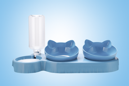 3-in-1 Cat & Dog Feeding Station with Automatic Water Dispenser