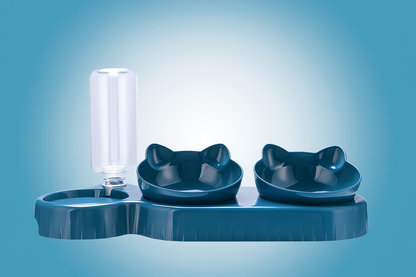 3-in-1 Cat & Dog Feeding Station with Automatic Water Dispenser