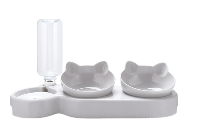 3-in-1 Cat & Dog Feeding Station with Automatic Water Dispenser