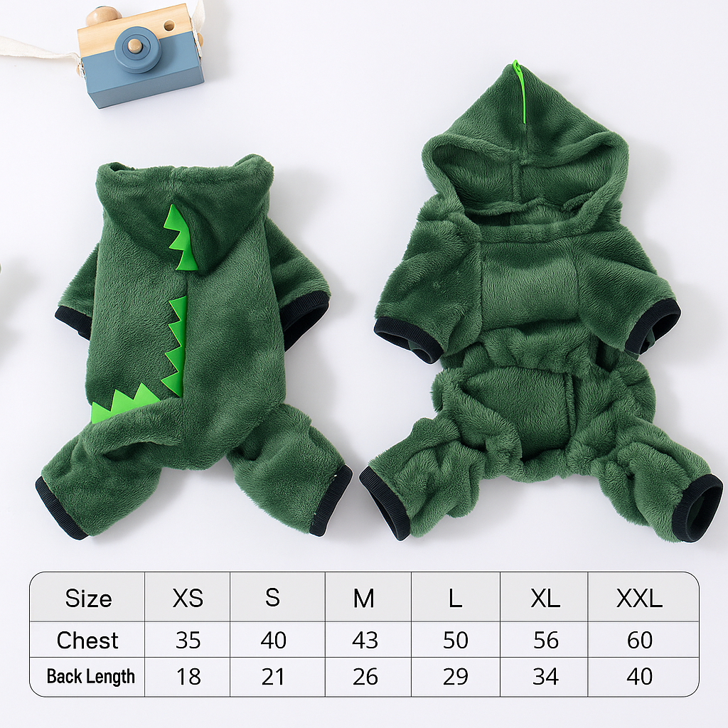 Cozy Dinosaur Transformation Dog Costume