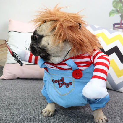 Funny Deadly Doll Dog Halloween Costume