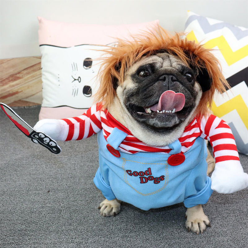 Funny Deadly Doll Dog Halloween Costume