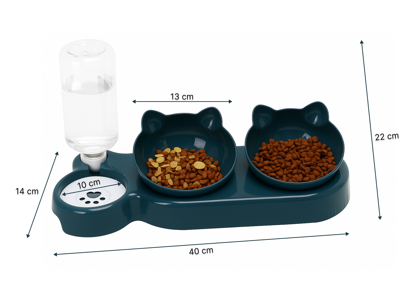 3-in-1 Cat & Dog Feeding Station with Automatic Water Dispenser