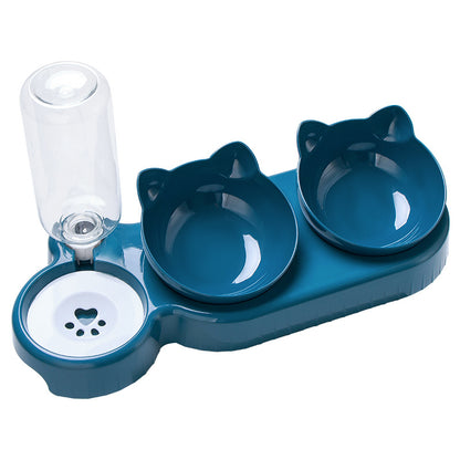 3-in-1 Cat & Dog Feeding Station with Automatic Water Dispenser