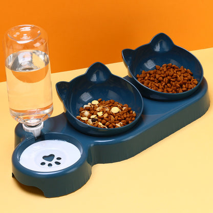3-in-1 Cat & Dog Feeding Station with Automatic Water Dispenser