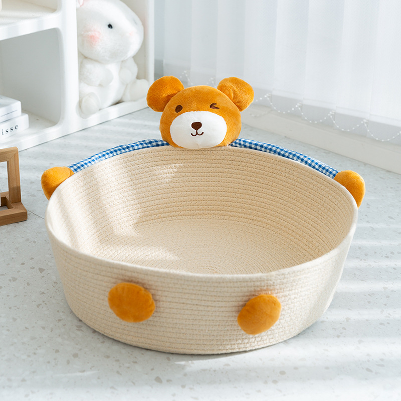 Teddy Bear Cat Bed – Soft, Cute, and Cozy Sleeping Spot for Cats