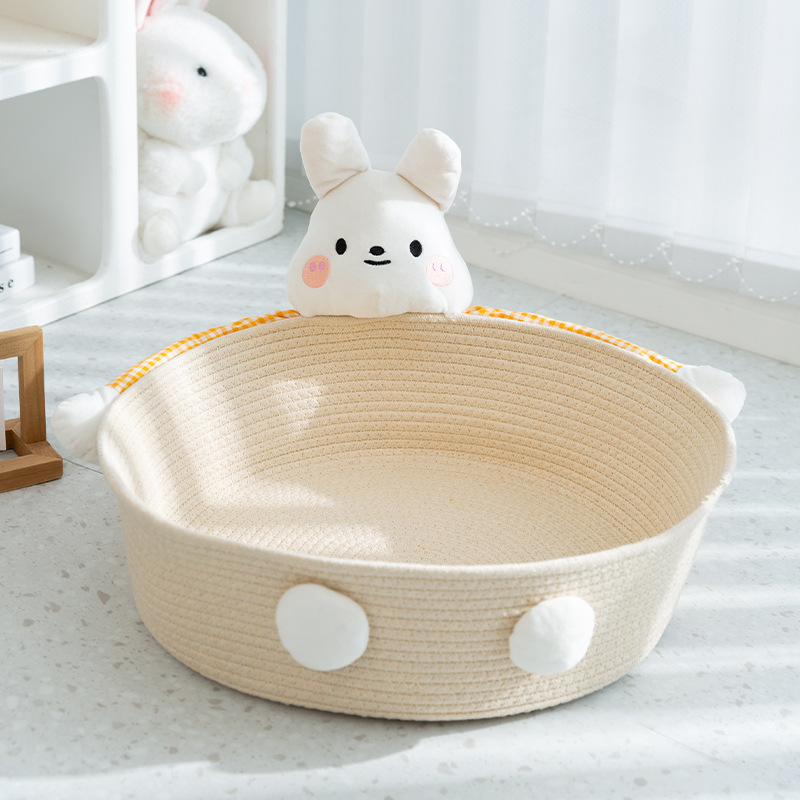 Teddy Bear Cat Bed – Soft, Cute, and Cozy Sleeping Spot for Cats